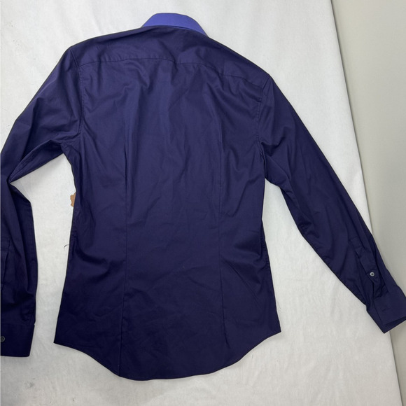 Calvin Klein Purple Satin Placket Shirt Size S Whimsigoth Contrast Trim Temp Reg - Picture 7 of 9